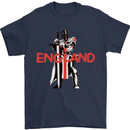 England St Georges Day Knights Templar Flag Mens T-Shirt 100% Cotton Navy Blue
