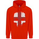 English Skull England Flag Gym Biker Childrens Kids Hoodie Bright Red
