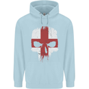English Skull England Flag Gym Biker Childrens Kids Hoodie Light Blue