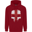 English Skull England Flag Gym Biker Childrens Kids Hoodie Red