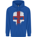 English Skull England Flag Gym Biker Childrens Kids Hoodie Royal Blue