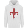 English Skull England Flag Gym Biker Childrens Kids Hoodie White