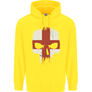 English Skull England Flag Gym Biker Childrens Kids Hoodie Yellow