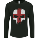 English Skull England Flag Gym Biker Mens Long Sleeve T-Shirt Black