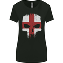 English Skull England Flag Gym Biker Womens Wider Cut T-Shirt Black