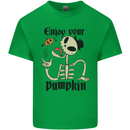Enjoy Your Pumpkin Funny Halloween Skull Kids T-Shirt Childrens Irish Green