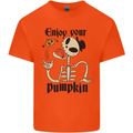 Enjoy Your Pumpkin Funny Halloween Skull Kids T-Shirt Childrens Orange