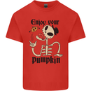 Enjoy Your Pumpkin Funny Halloween Skull Kids T-Shirt Childrens Red