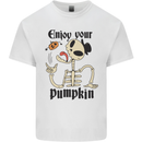 Enjoy Your Pumpkin Funny Halloween Skull Kids T-Shirt Childrens White