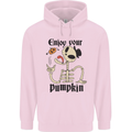 Enjoy Your Pumpkin Funny Halloween Skull Mens 80% Cotton Hoodie Light Pink