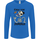 Enjoy Your Pumpkin Funny Halloween Skull Mens Long Sleeve T-Shirt Royal Blue
