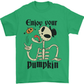 Enjoy Your Pumpkin Funny Halloween Skull Mens T-Shirt 100% Cotton Irish Green