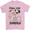 Enjoy Your Pumpkin Funny Halloween Skull Mens T-Shirt 100% Cotton Light Pink