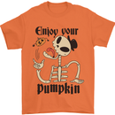 Enjoy Your Pumpkin Funny Halloween Skull Mens T-Shirt 100% Cotton Orange