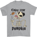 Enjoy Your Pumpkin Funny Halloween Skull Mens T-Shirt 100% Cotton Sports Grey