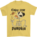 Enjoy Your Pumpkin Funny Halloween Skull Mens T-Shirt 100% Cotton Yellow