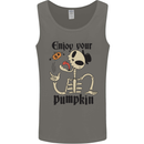 Enjoy Your Pumpkin Funny Halloween Skull Mens Vest Tank Top Charcoal