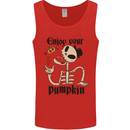 Enjoy Your Pumpkin Funny Halloween Skull Mens Vest Tank Top Red