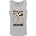 Enjoy Your Pumpkin Funny Halloween Skull Mens Vest Tank Top Sports Grey