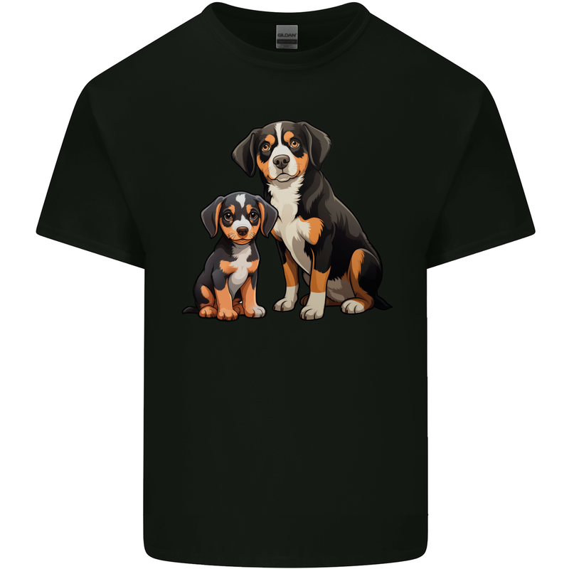 Entlebucher With Puppy Dog Kids T-Shirt Childrens Black