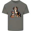 Entlebucher With Puppy Dog Mens Cotton T-Shirt Tee Top Charcoal