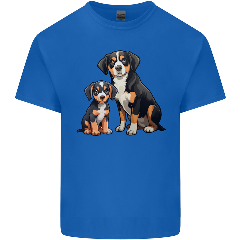 Entlebucher With Puppy Dog Mens Cotton T-Shirt Tee Top Royal Blue