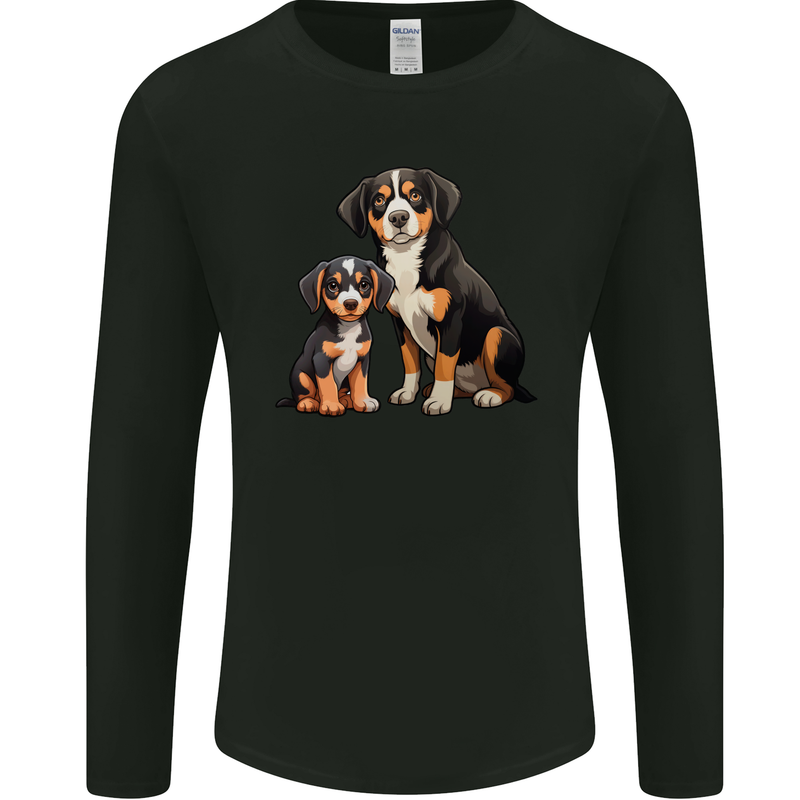 Entlebucher With Puppy Dog Mens Long Sleeve T-Shirt Black