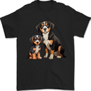 Entlebucher With Puppy Dog Mens T-Shirt 100% Cotton Black