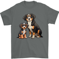 Entlebucher With Puppy Dog Mens T-Shirt 100% Cotton Charcoal