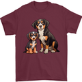 Entlebucher With Puppy Dog Mens T-Shirt 100% Cotton Maroon