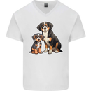 Entlebucher With Puppy Dog Mens V-Neck Cotton T-Shirt White