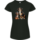 Entlebucher With Puppy Dog Womens Petite Cut T-Shirt Black