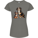 Entlebucher With Puppy Dog Womens Petite Cut T-Shirt Charcoal