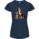 Entlebucher With Puppy Dog Womens Petite Cut T-Shirt Navy Blue