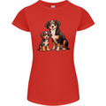 Entlebucher With Puppy Dog Womens Petite Cut T-Shirt Red