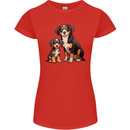 Entlebucher With Puppy Dog Womens Petite Cut T-Shirt Red