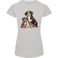 Entlebucher With Puppy Dog Womens Petite Cut T-Shirt Sports Grey