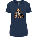Entlebucher With Puppy Dog Womens Wider Cut T-Shirt Navy Blue