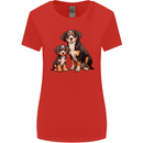 Entlebucher With Puppy Dog Womens Wider Cut T-Shirt Red