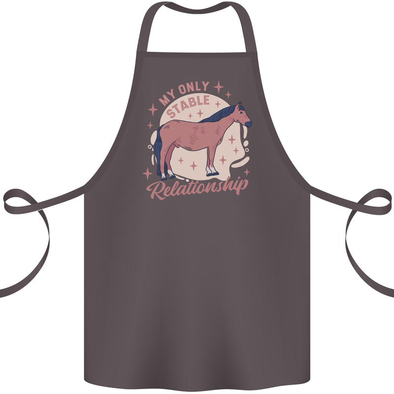 Equestrian Horse My Only Stable Relationship Cotton Apron 100% Organic Dark Grey