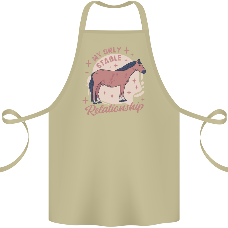 Equestrian Horse My Only Stable Relationship Cotton Apron 100% Organic Khaki