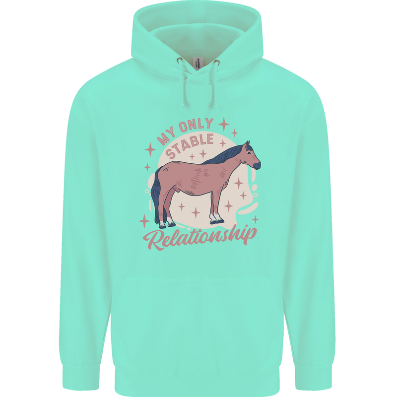 Equestrian Horse My Only Stable Relationship Mens 80% Cotton Hoodie Peppermint