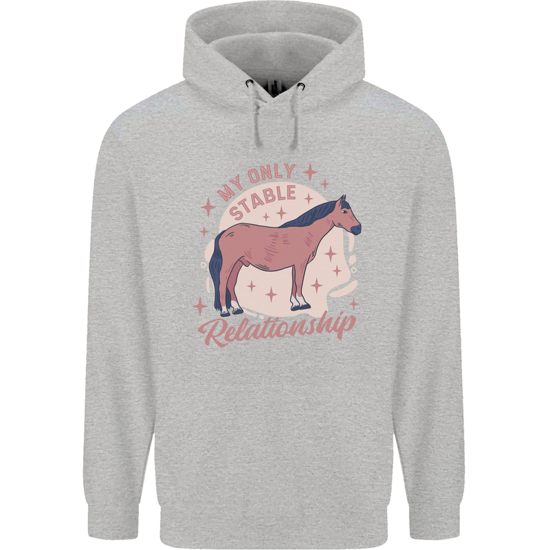 Equestrian Horse My Only Stable Relationship Mens 80% Cotton Hoodie Sports Grey