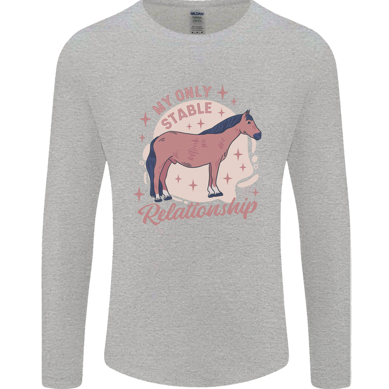 Equestrian Horse My Only Stable Relationship Mens Long Sleeve T-Shirt Sports Grey