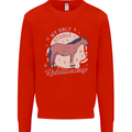 Equestrian Horse My Only Stable Relationship Mens Sweatshirt Jumper Bright Red