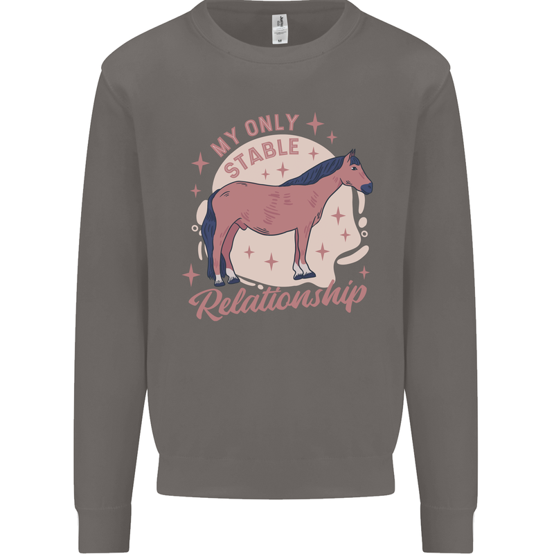 Equestrian Horse My Only Stable Relationship Mens Sweatshirt Jumper Charcoal
