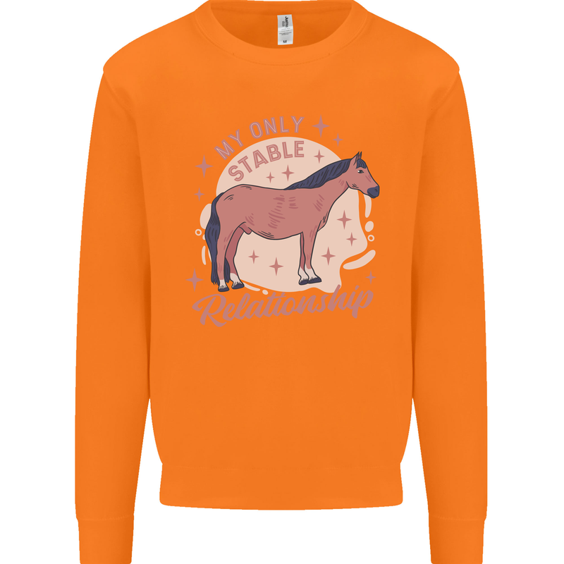 Equestrian Horse My Only Stable Relationship Mens Sweatshirt Jumper Orange