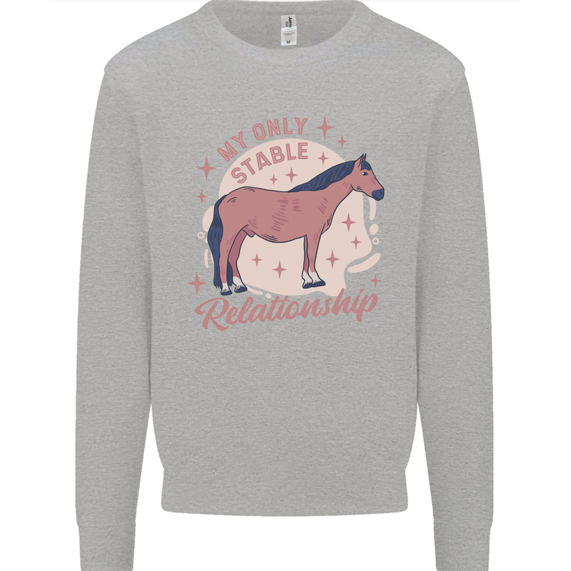 Equestrian Horse My Only Stable Relationship Mens Sweatshirt Jumper Sports Grey