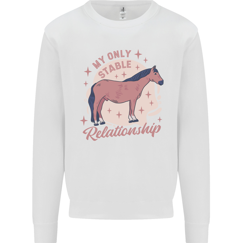 Equestrian Horse My Only Stable Relationship Mens Sweatshirt Jumper White