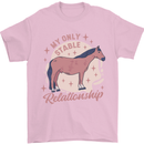 Equestrian Horse My Only Stable Relationship Mens T-Shirt 100% Cotton Light Pink